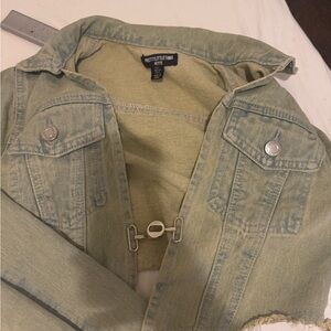 PrettyLittleThing Light Green Denim Jacket